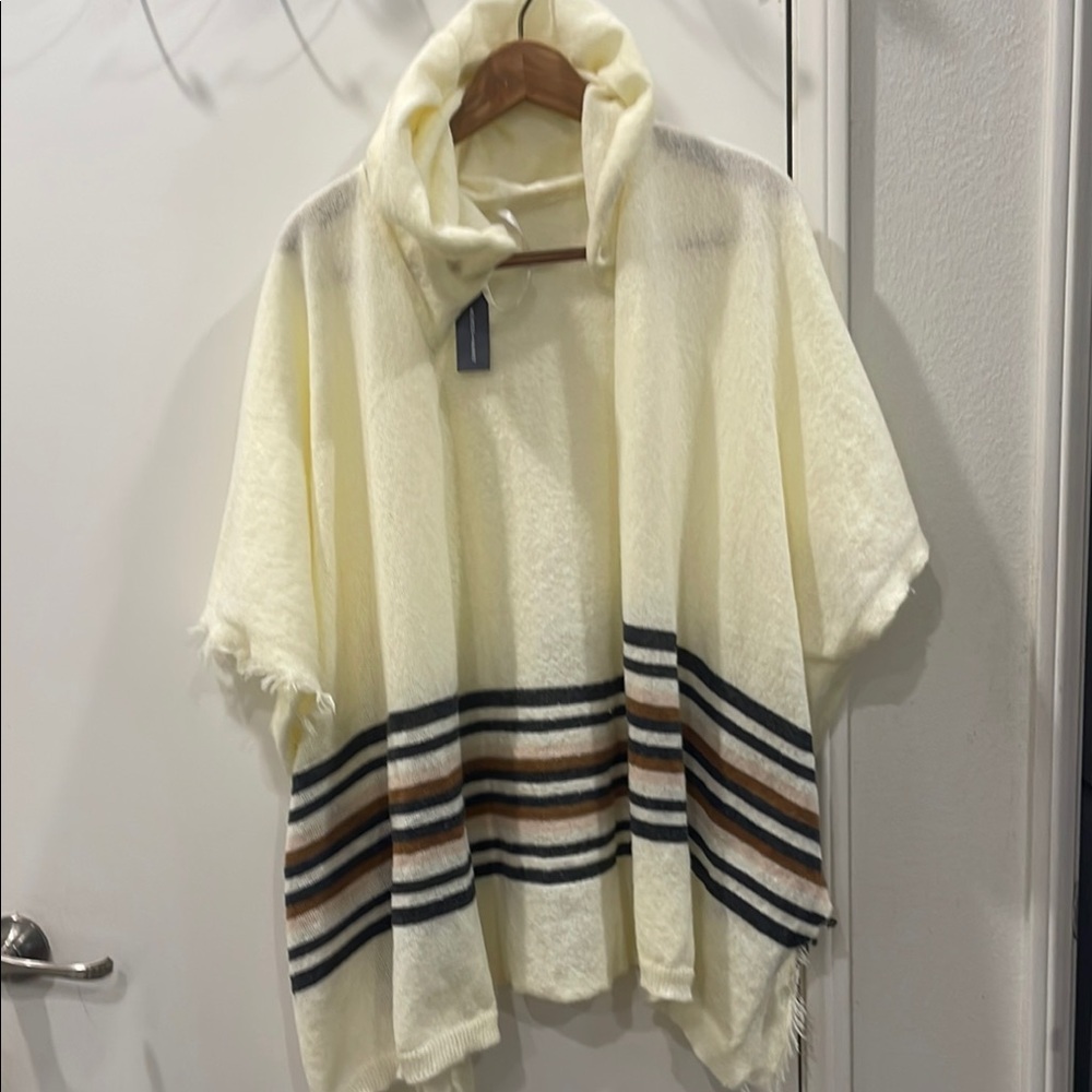 Melrose and Market Cream Knit Poncho